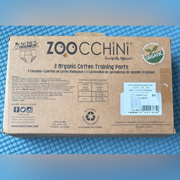 Organic Cotton Training Pants - Blue, Yellow, Red size 3/4 - Picture 2 of 9